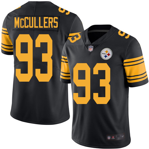 Men Pittsburgh Steelers Football 93 Limited Black Dan McCullers Rush Vapor Untouchable Nike NFL Jersey